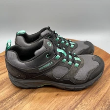Merrell Kimsey Shoes Womens Size 7 Black Green Hiking Walking Trail Comfort