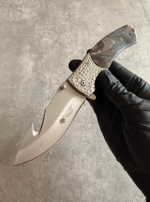 Spring Assisted Folding Pocket Knife, Brown Pearl Design Handle