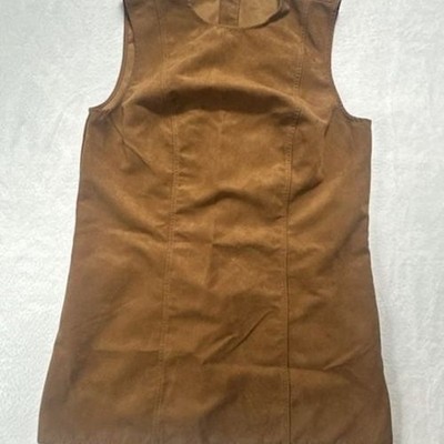 H&M Divided Sleeveless Faux Suede Mini Dress in Brown