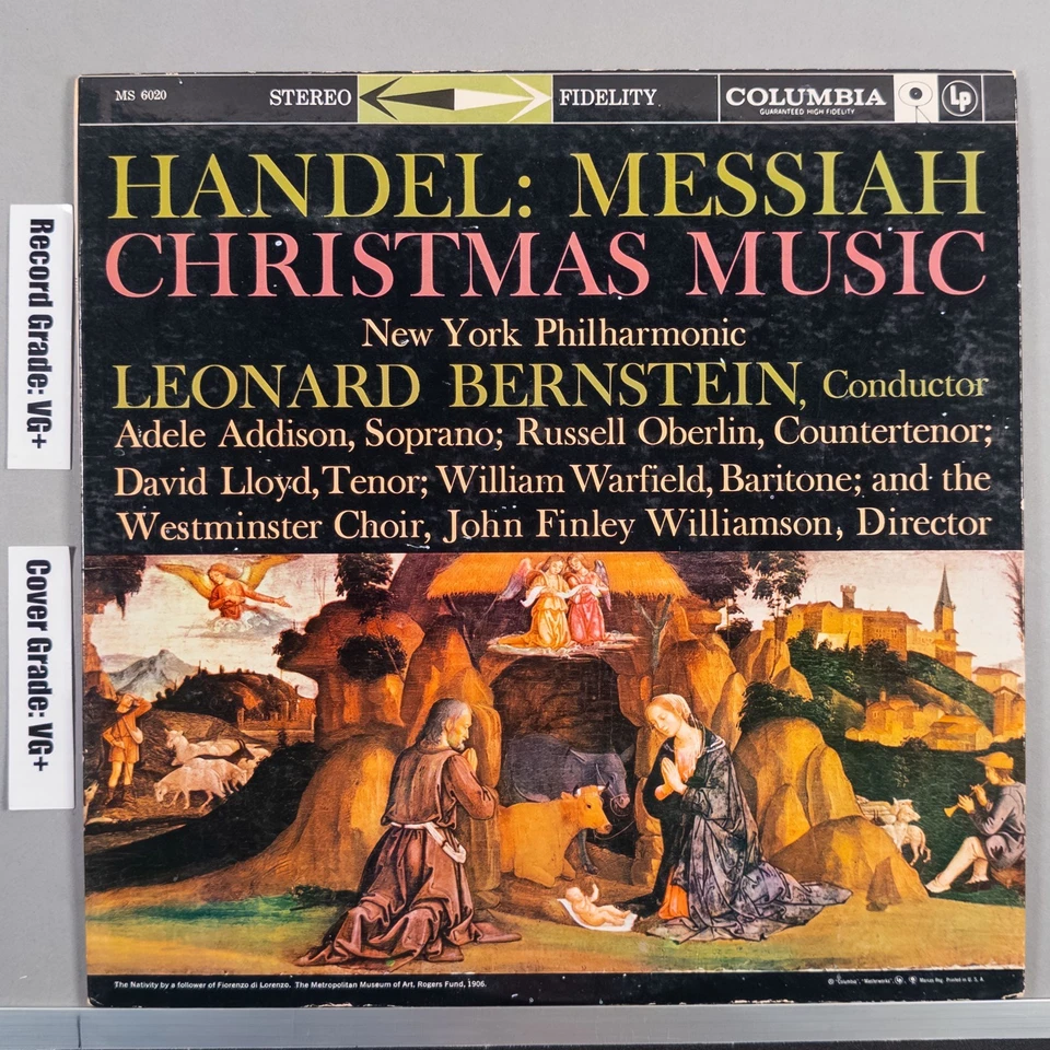 HANDEL: MESSIAH CHRISTMAS MUSIC New York Philharmonic BERNSTEIN 1960 LP VG+/VG+ Foto 2 de 4