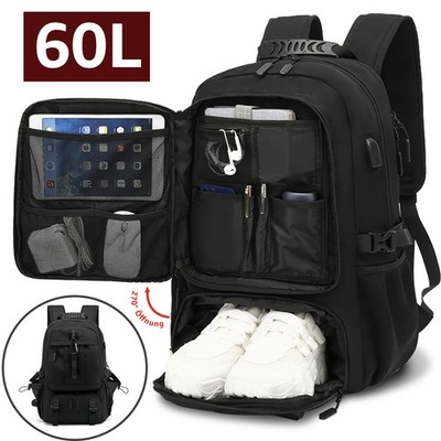 Reiserucksack 60L Große Laptop Rucksack für Männer und Frauen Reisen Weekender