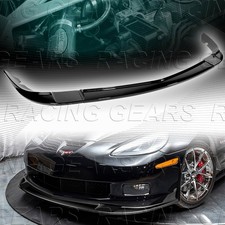 Zr1-style Painted Black Front Bumper Lip Fit 05-13 Chevy Corvette C6 Base Models