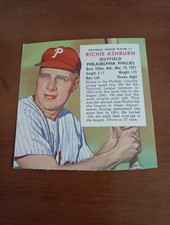 1954 Red Man Tobacco All-Stars - NL  Series Richie Ashburn #1. Phila. No tab. EX