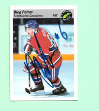 (1) OLEG PETROV  MONTREAL CANADIENS  HOCKEY SIGNED CARD (N1986)