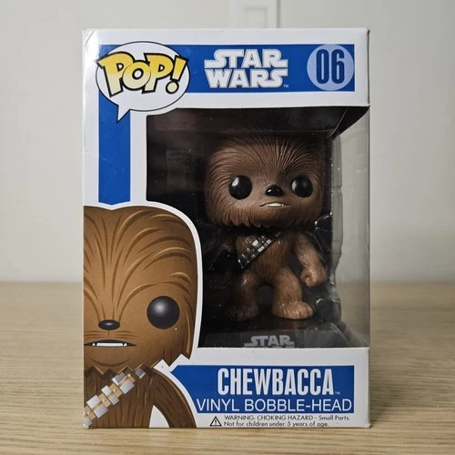 Funko Pop! Star Wars Series 1 Chewbacca #06 Bobble-Head 2011 NEW BLUE BOX RARE 1