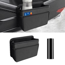 Black Car Trash Can Foldable Mini Vehicle Garbage Organizer Hanging Dustbin