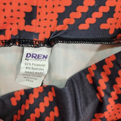 Dren Designs Orange And Black Large Plaid Polyester Spandex Joggers Size 3X/4X - Picture 6 of 6