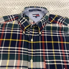 Vintage Men s Y2K Tommy Hilfiger Multi Color Plaid Long Slv Button Down Shirt L