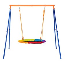 Swing Sets For Backyard 40in Saucer Swing Seat A-Frame Metal Stand 440lbs