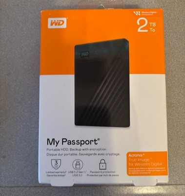 Western Digital My Passport 2TB External, 2.5 inch (WDBYVG0020BBKWESN) HDD Black
