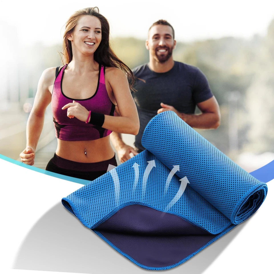 2x Toalla de hielo Cool Snap Elige tu color Gimnasio Deportes Mantente Enfriamiento Toalla Deporte Foto 3 de 4