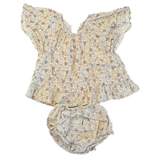 Rylee + Cru Butterfly Top and Bloomer Set Flower Field 18-24 Months Toddler