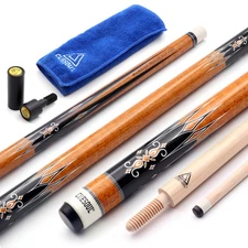 CUESOUL 3 Cushion Carom Billiard Cue 56inch 18oz,Wooden Joint System-Orange