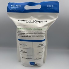 Believe Baby 100 Bamboo Viscose Baby Diapers Size 4, 22-37lbs