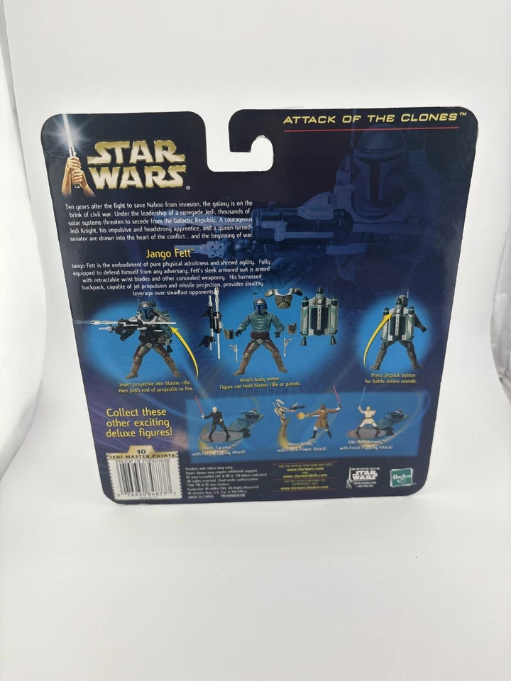 Star Wars AOTC Jango Fett con Jetpack electrónico y armadura a presión - Hasbro 3,75" Foto 2 de 2