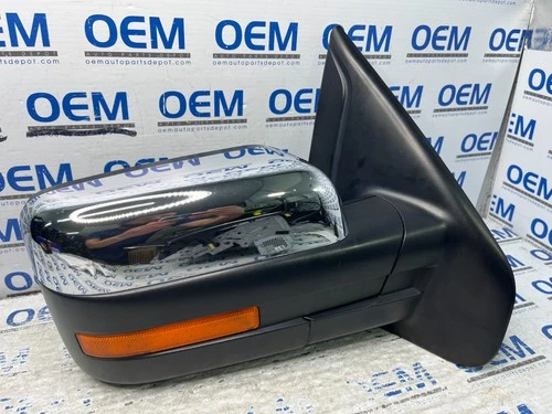 2009-2010 FORD F150 RIGHT PASSENGER SIDE VIEW DOOR MIRROR POWER FOLD CHROME OEM