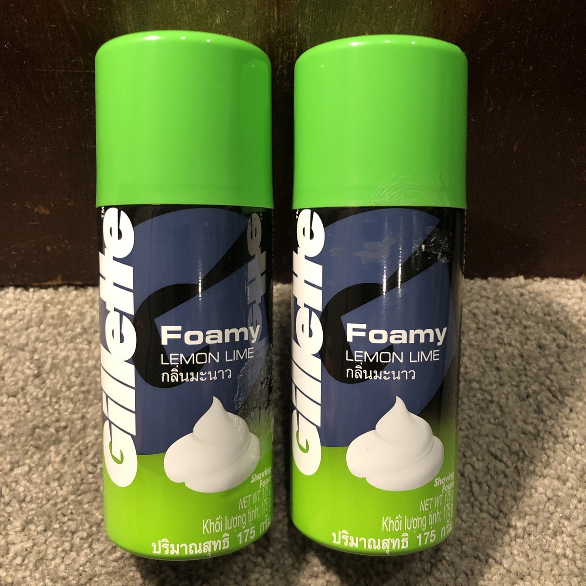 X2 Gillette Lemon-Lime Shave Foam Shaving Cream 6.2oz (175g) USA