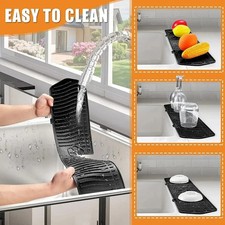 Silicone Sink Splash Guard Mat Faucet Water Drip Catcher for Kitchen Bathroom