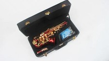 Curved Neck B Flat Professional Soprano Saxophone ZK-308 Brass Sax With Case