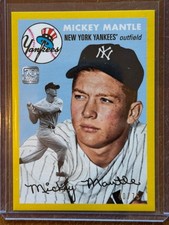 2021 TOPPS X BASEBALL 70th MICKEY MANTLE COLLECTION YELLOW SP #/75 1954 #7
