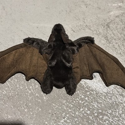 Folkmanis Brown Bat Hand Puppet 22'' Wing Span Realistic Plush -Fangs 