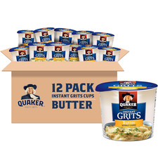 Instant Grits, Butter Flavor, Breakfast Cereal 1.48 Ounce Pack of 12 