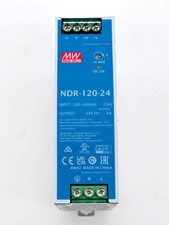 MW MEAN WELL NDR-120-24 120W / 24V DC Power Supply, DIN Rail, PFC. AC/DC Input.