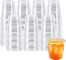 100 Pack 3 oz Plastic Cups, Clear Disposable Plastic Cups Bulk, Small Mouthwash