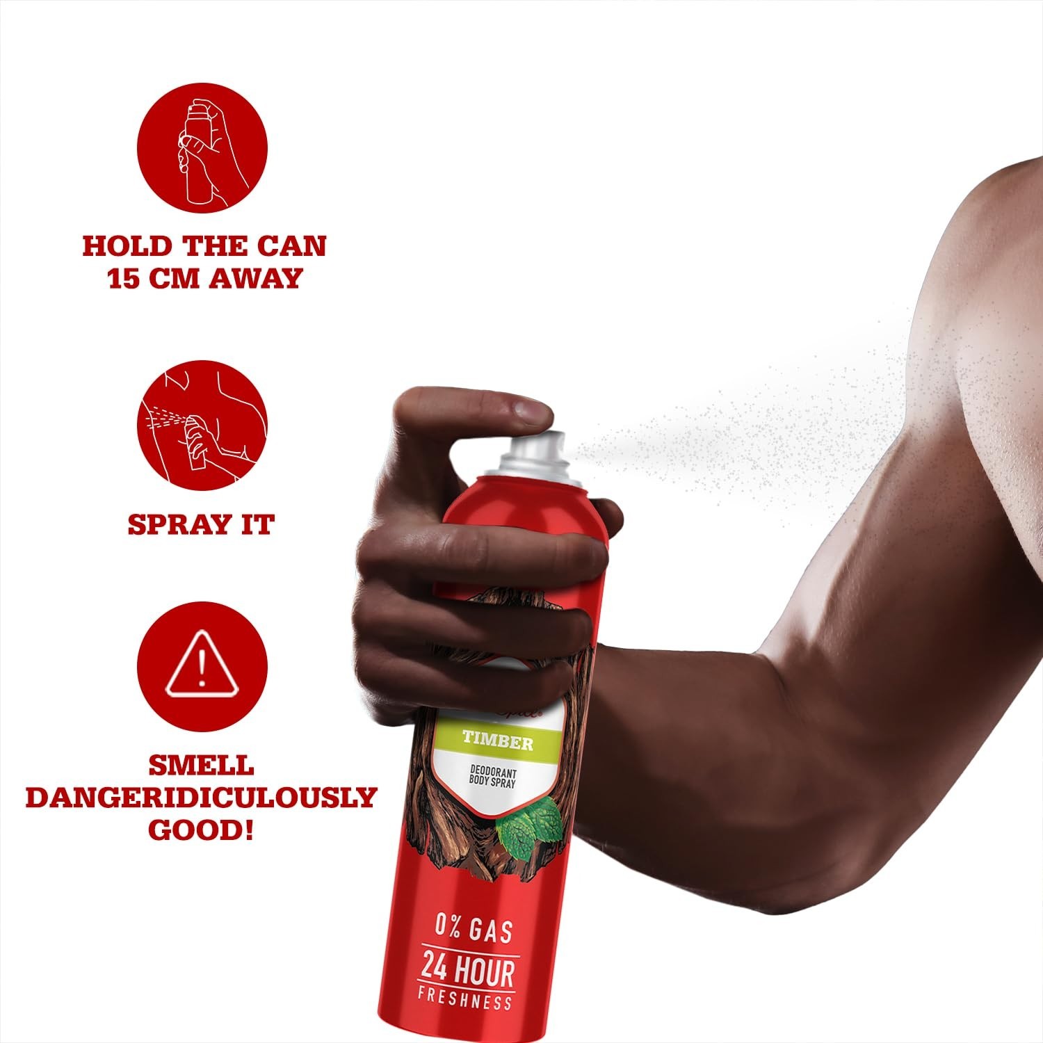 Old Spice Timber No Gas Long Lasting Freshness Deodorant Body Spray - Men 140ML