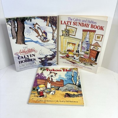 Calvin & Hobbes Books Lot of 3 by Bill Watterson Yukon Ho!, Lazy Sunday Book