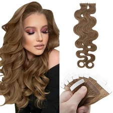 Remy Tape in Hair Extensions Human Hair Light Brown Seamless Skin Weft Tape in R