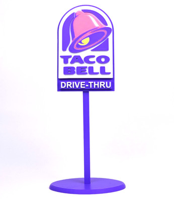 Taco Bell Miniature Drive Thru Restaurant Sign - 7'' Desk Shelf Display