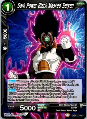 Dark Power Black Masked Saiyan BT5-112 UC Dragon Ball Super Card