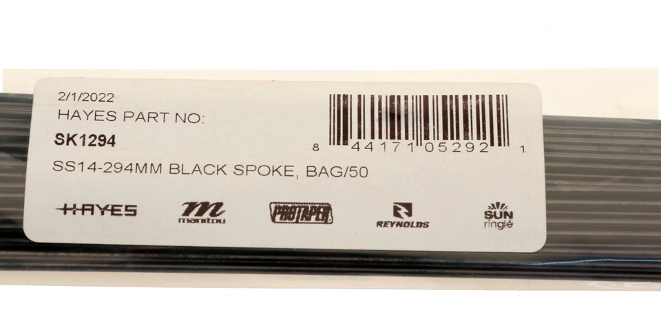 Wheelsmith SS14 14G Straight Black Spokes 294mm Stainless Steel - Bag of 50 -NEW - Image 2 of 4