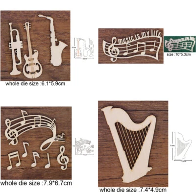 Note Musical Instrument Metal Cutting Dies Scrapbooking Embossing Cards Stencils
