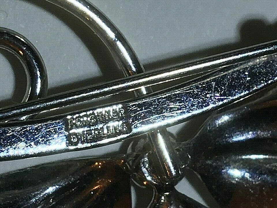 FORSTNER STERLING SILVER FLORAL BROOCH View 5