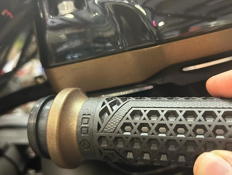 ODI Vans Signature Grips 1" Black/Bronze matches factory Harley Trim Fly by Wire - Image 4 of 4