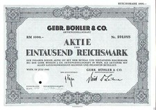 Gebr. Böhler & Co. Aktiengesellschaft 1942 1000 RM