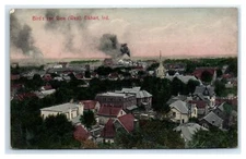 1908 ELKHART, IN Postcard-  BIRDS EYE VIEW (WEST) IND