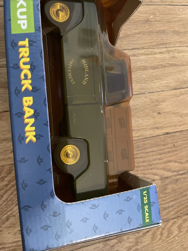 1992 ERTL JOHN DEERE MIDLAND IMPLEMENT 1955 GREEN CHEVY PICKUP TRUCK BANCO 1/25 - Immagine 3 di 4