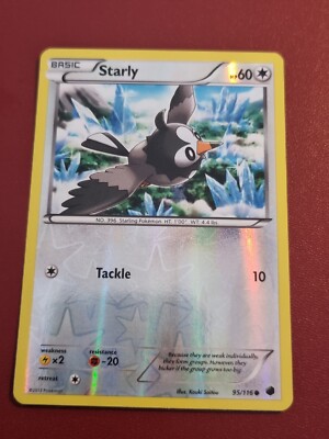 Pokemon Karte Schwarz Weiß Plasma Freeze Starly 95/116 Reverse Holo TCG