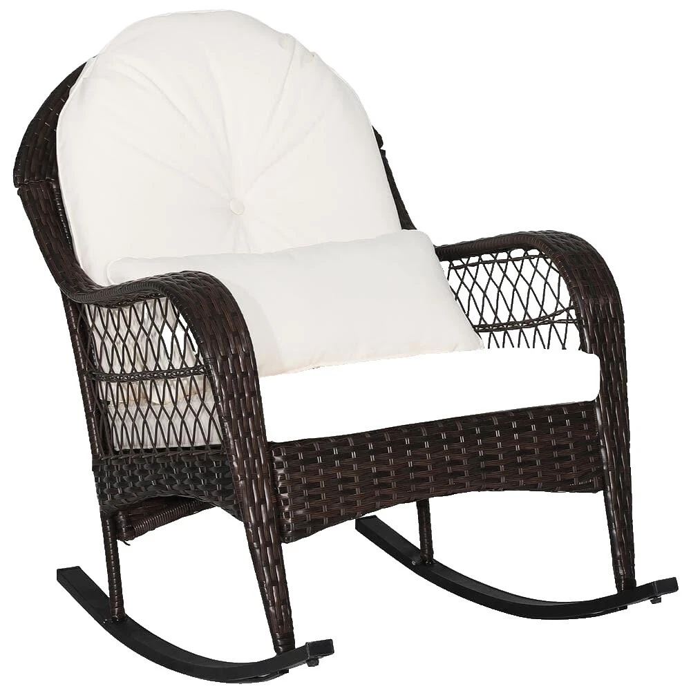 Sillas al aire libre de Mimbre Blanco Sillas Mecedoras