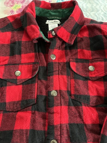 Tommy Bahama Kids Buffalo Plaid Shacket Flannel Boys XL 14 Sherpa Lined - Picture 2 of 7