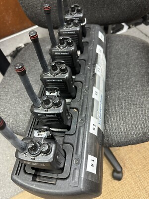LOT OF 6 VERTEX VX-351 UHF-PORTABLE RADIOS With Gang Charger