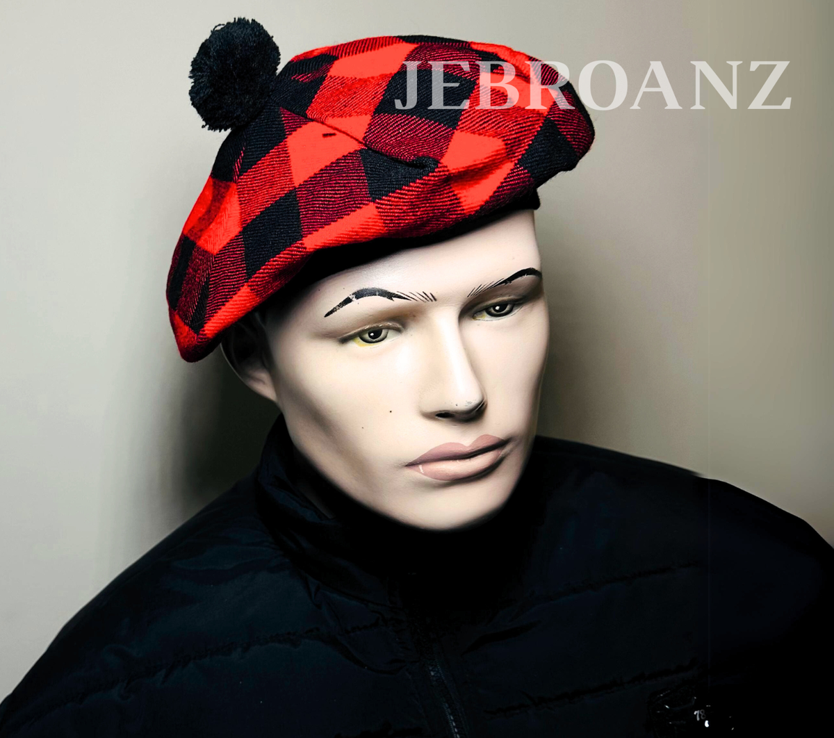 New Unisex Scottish Tam O' Shanter Hat Beret Balmoral Bonnet Scottish Tammy  Hat