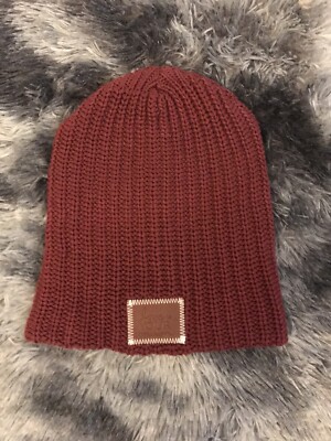 NEW Love Your Melon Knit Beanie Hat Cap Burgundy 100% Cotton Unisex Women  USA