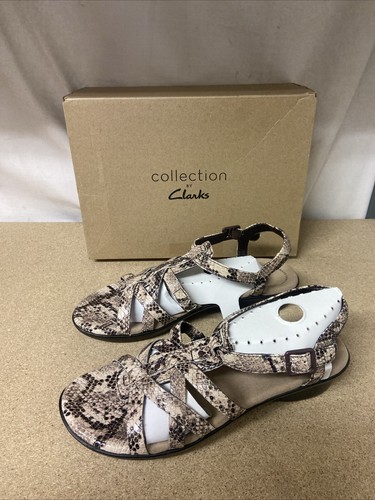 Women’s Clark’s Sandals Loomis Katey Snakeskin Uk 5D New Free Postage - Imagen 3 de 13