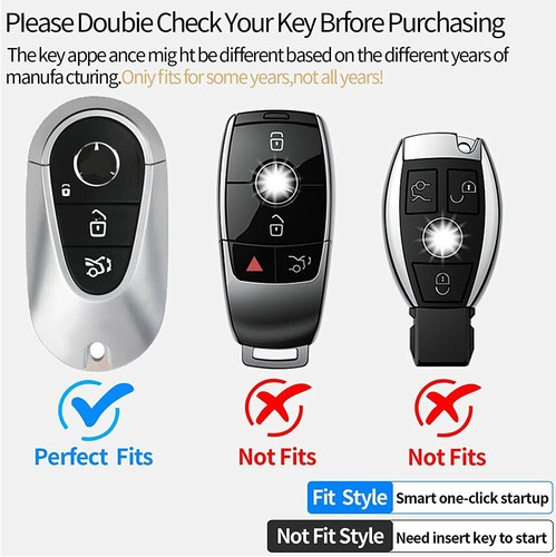 For 2020 2021 2022 Mercedes Benz S E G Class Smart Remote Key Fob Cover Keychain - Picture 2 of 18