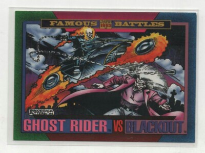 1993 SkyBox Marvel Universe #159 - Ghost Rider / Blackout Famous Battles