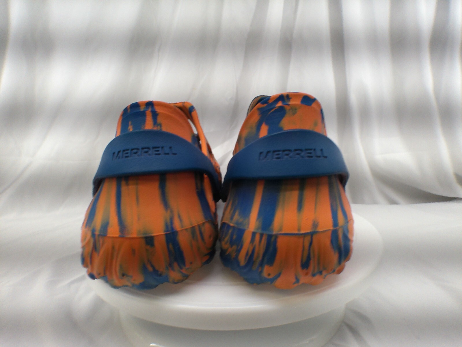 Zoccoli slip on casual Merrell Hydro Moc uomo 10 blu e arancione stile coccodrillo